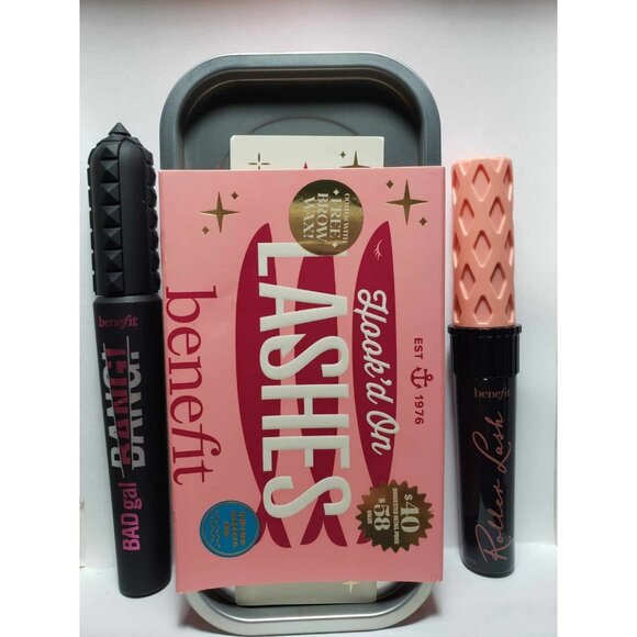 Benefit Hook'd On Lashes Mascara Badgal BAng + Roller Lash Full Size Set Boxed - Picture 1 of 6